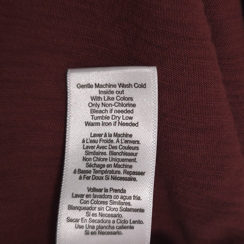 NATION‎ LTD Burgundy Pima Cotton Blouse Long Sleeve Smocked Cuff Women M - Picture 8 of 8